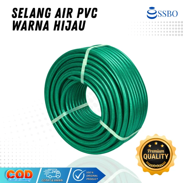 Selang air PVC warna hijau untuk keperluan rumah tangga dan pertanian