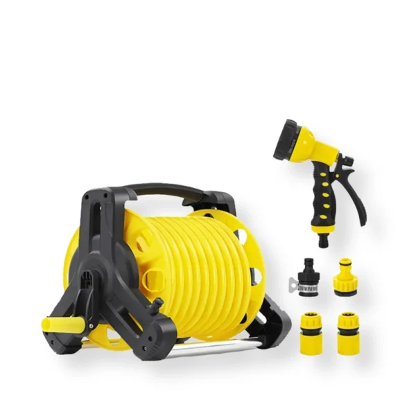Selang air SSBO panjang 14 meter dengan stand kuning dan kepala semprotan