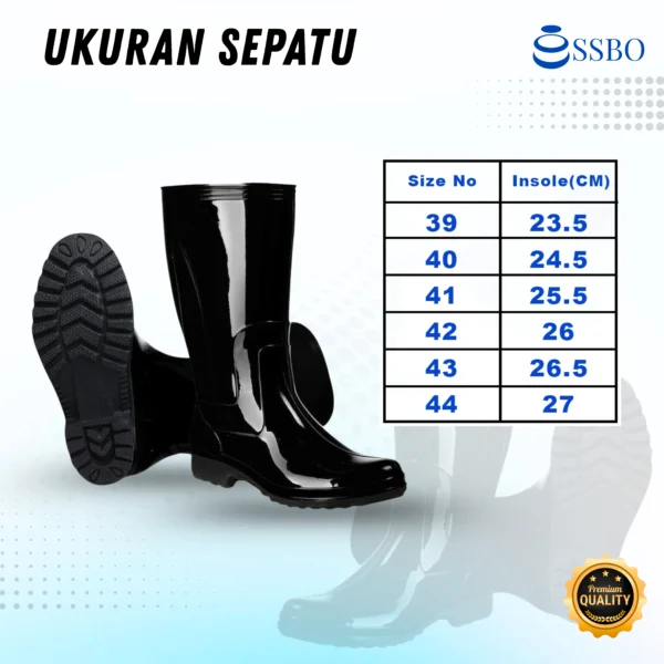 Sepatu Boots HITAM PVC Premium