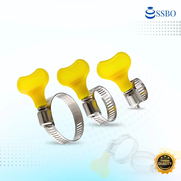 Ring putar SSBO warna kuning ukuran 1 inch, penghubung selang air dengan sistem putar anti longgar dan tahan tekanan tinggi
