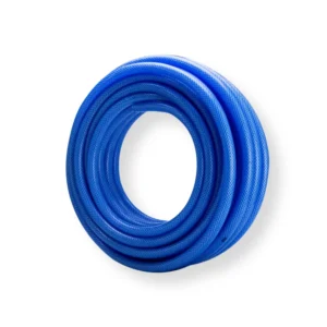 Selang air SSBO warna biru dari bahan PVC tebal, kuat, dan tahan tekanan