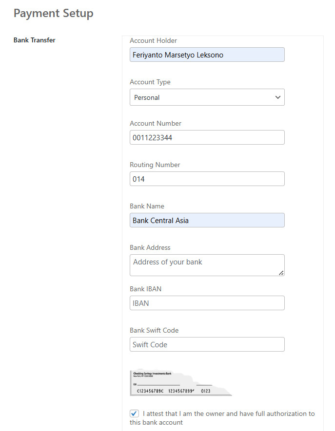 Form Data Pembayaran