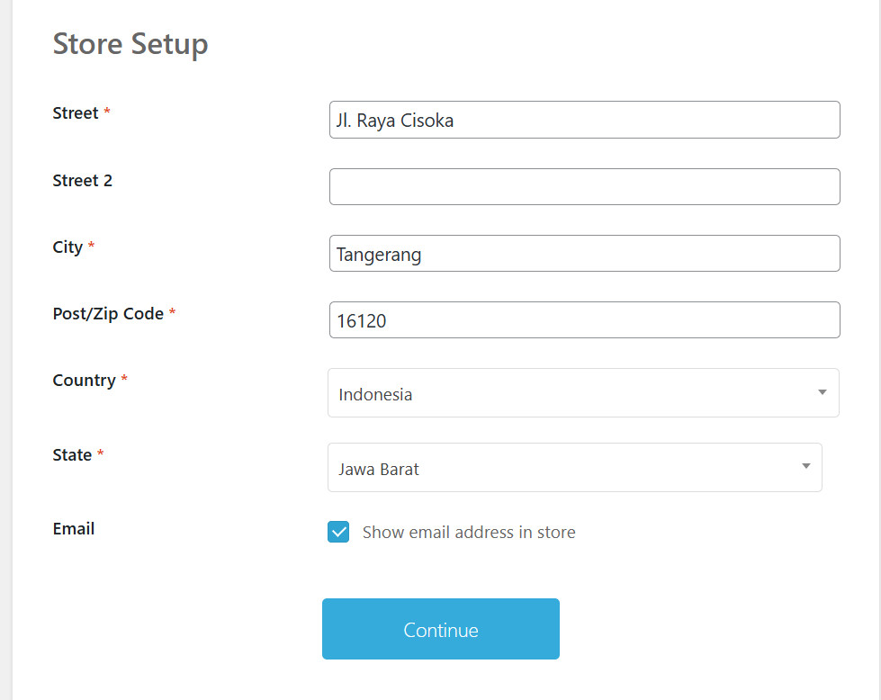 Form Setup Toko