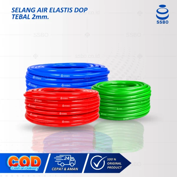 Selang Air Elastis Dop Tebal 2mm SSBO – Tampilan utama selang lentur dan tebal