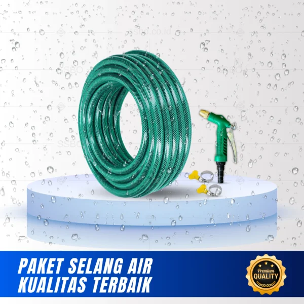 Selang PVC hijau SSBO – Nozzle tipe C dengan mode semprotan air